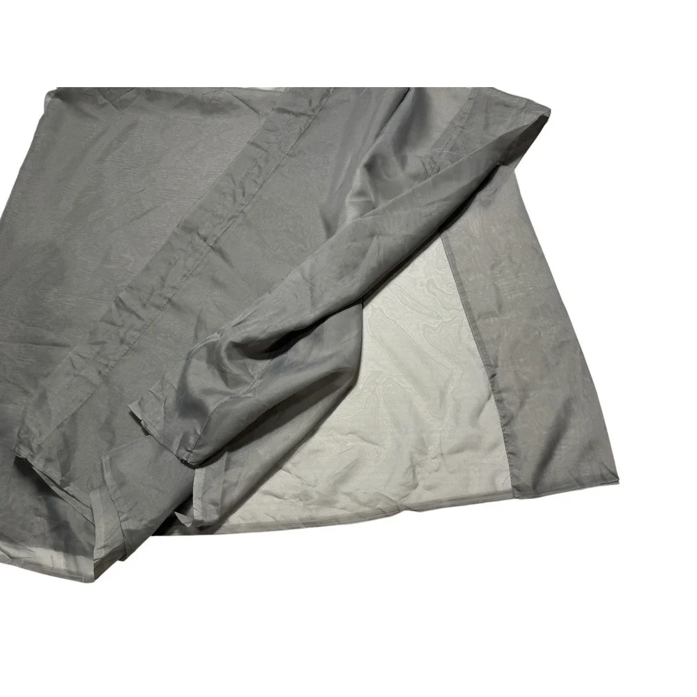 Pair of Solid Gray Sheer Curtains Drapes 64 Long x 60 Wide 2 Panels Rod Pocket